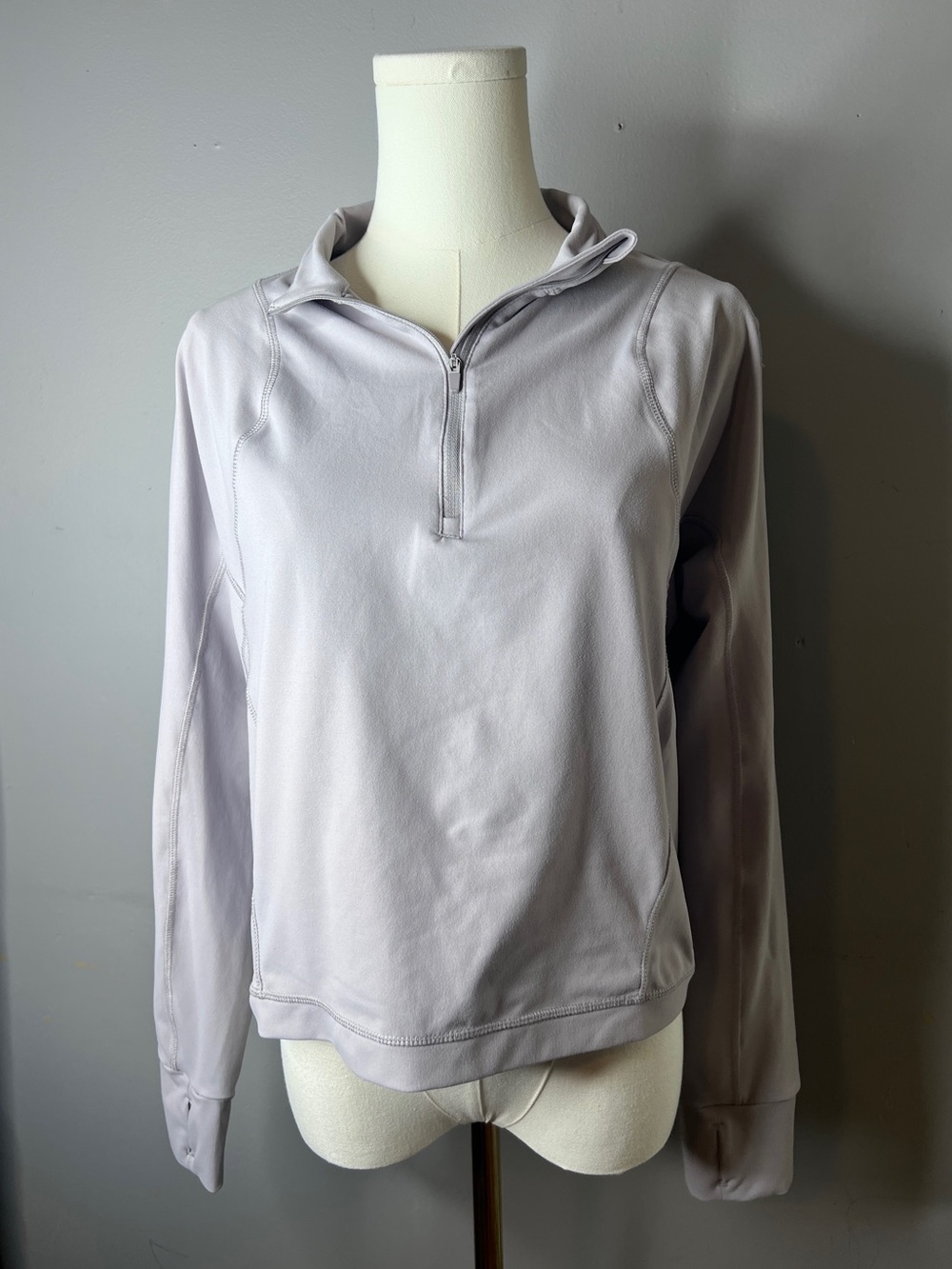Apana Light Lavender Quarter-Zip Pullover Size Large